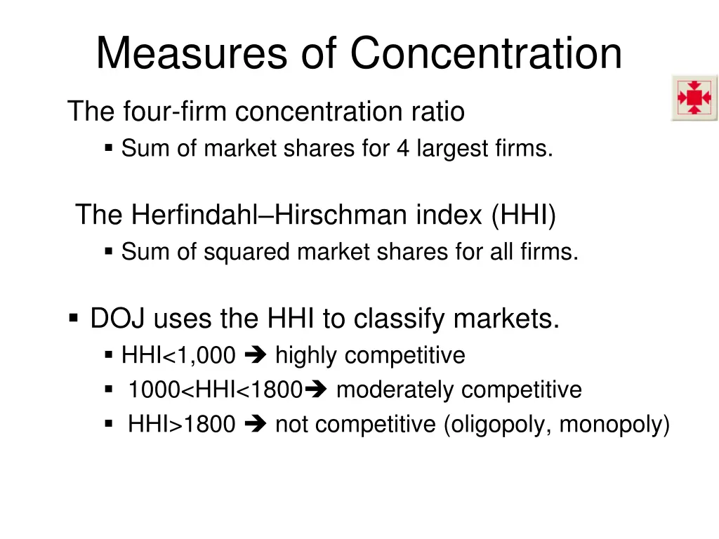 measures of concentration