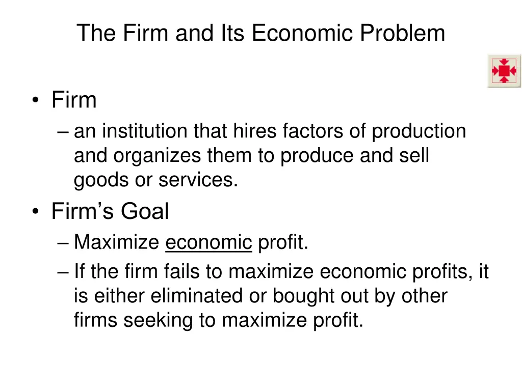 the firm and its economic problem
