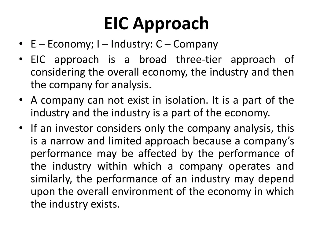 eic approach