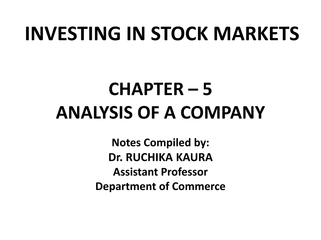 investing in stock markets