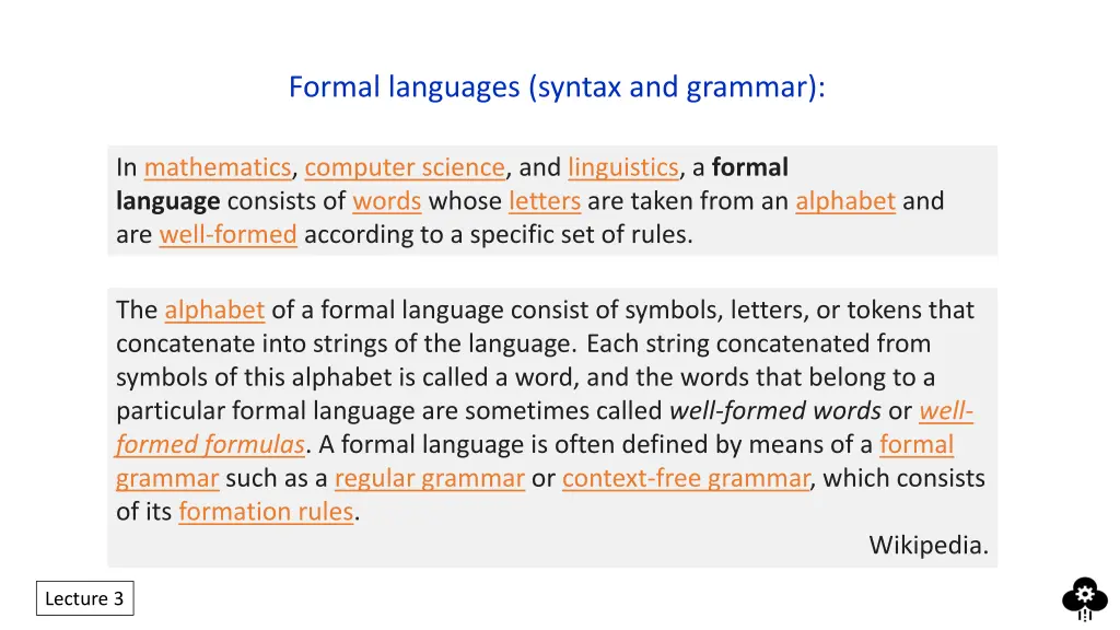 formal languages syntax and grammar