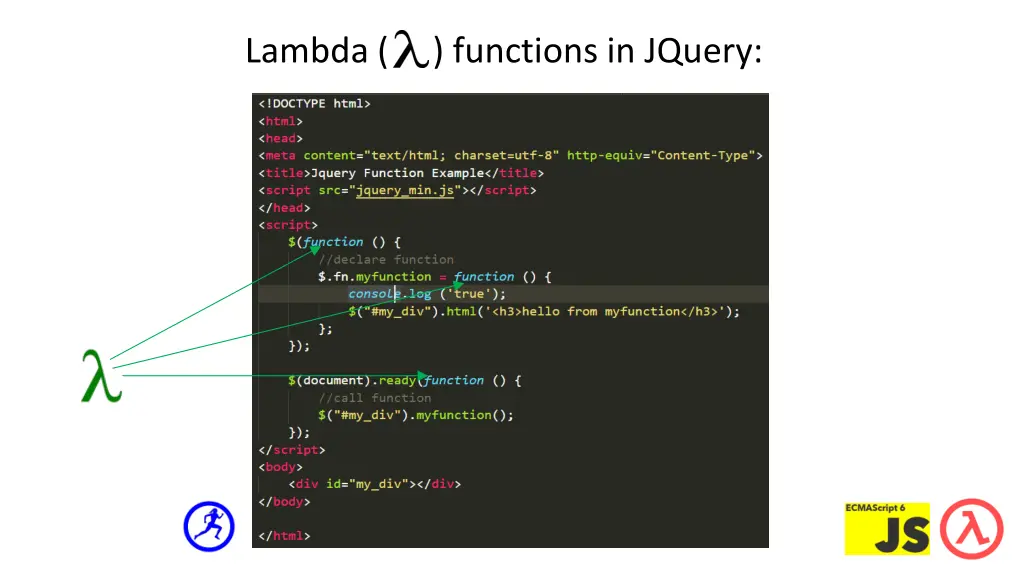 lambda functions in jquery