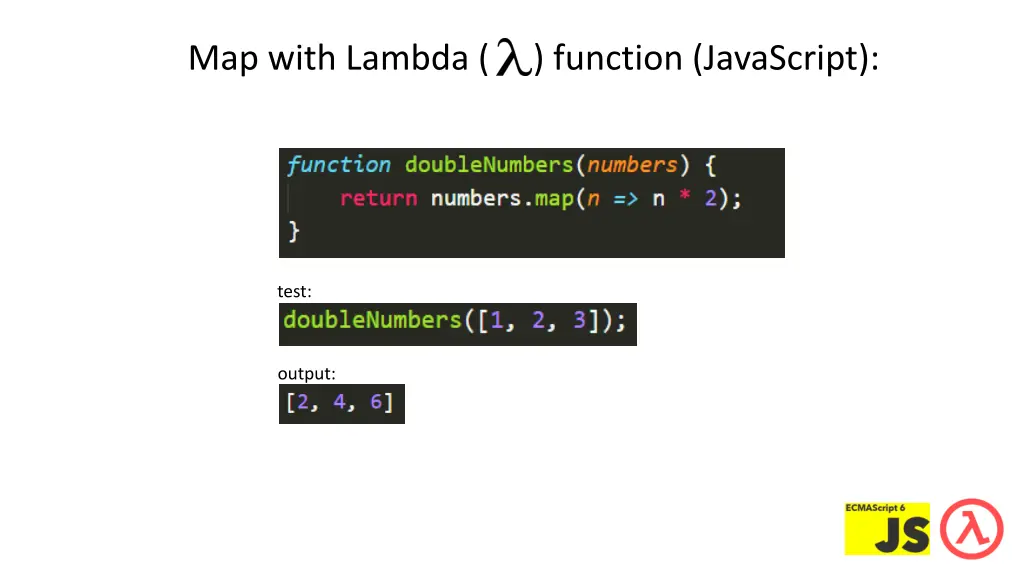 map with lambda function javascript
