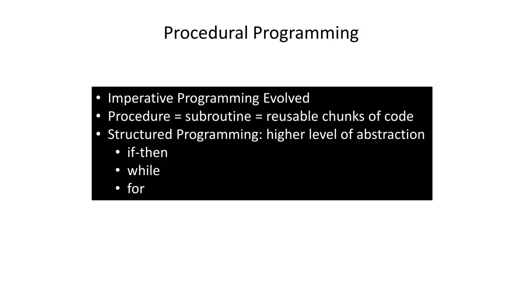 procedural programming