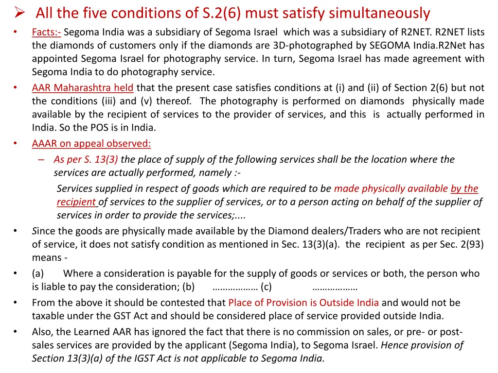 all the five conditions of s 2 6 must satisfy