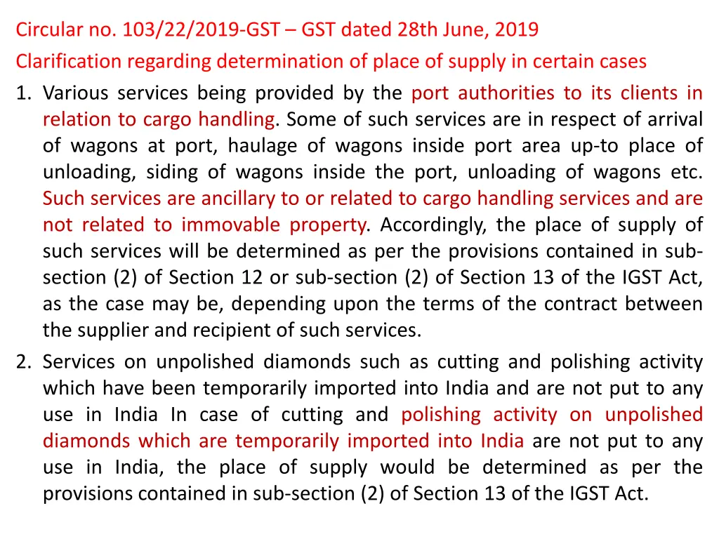 circular no 103 22 2019 gst gst dated 28th june