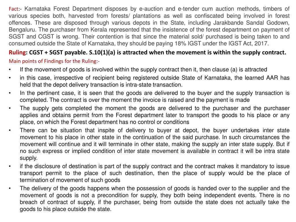 fact karnataka forest department disposes