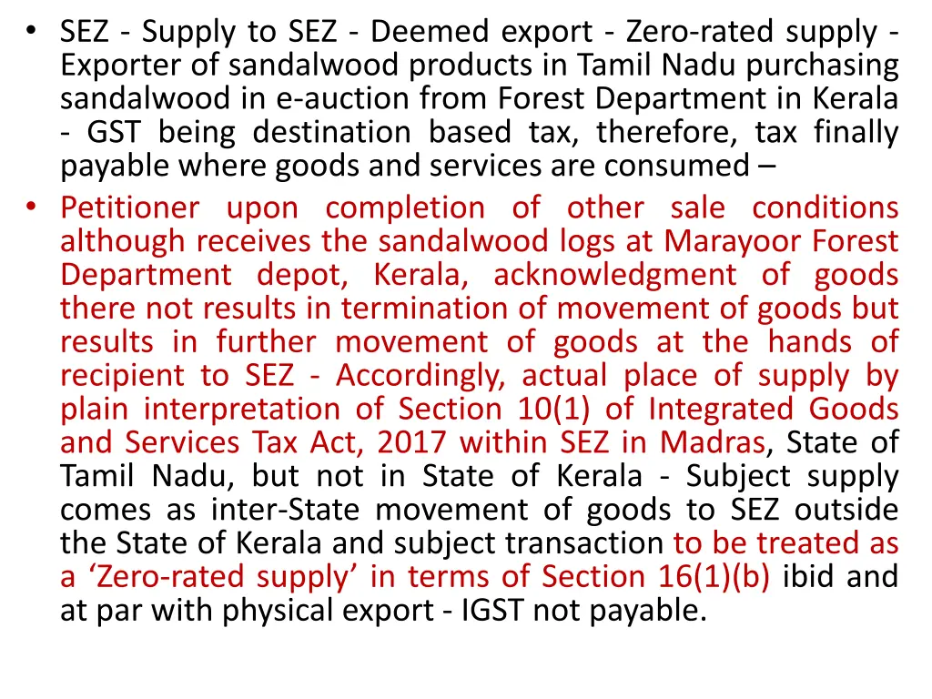 sez supply to sez deemed export zero rated supply