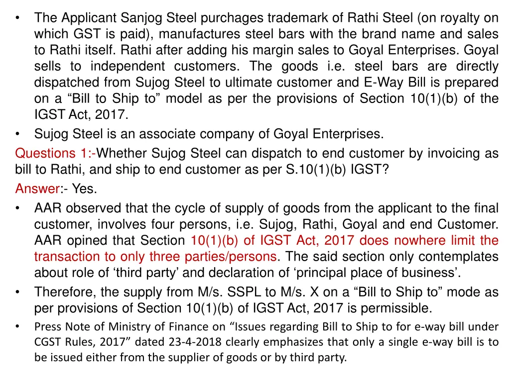 the applicant sanjog steel purchages trademark