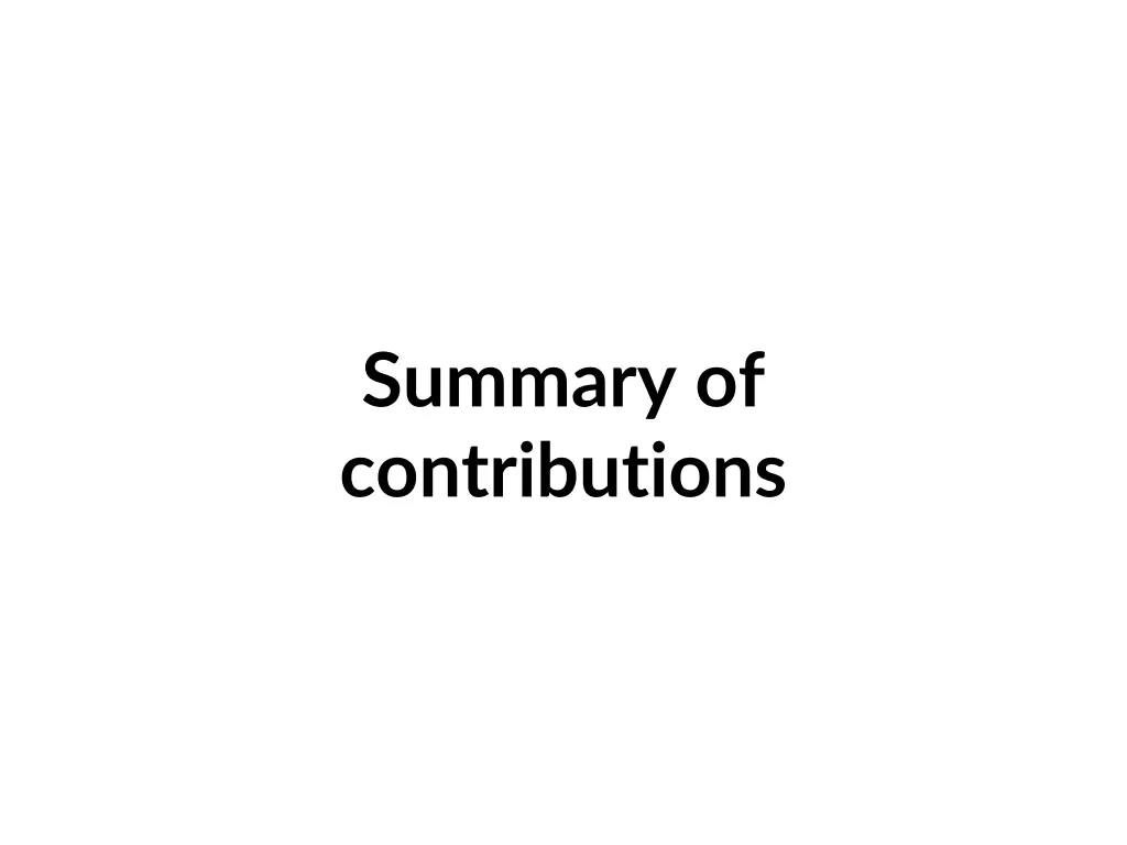 summary of contributions