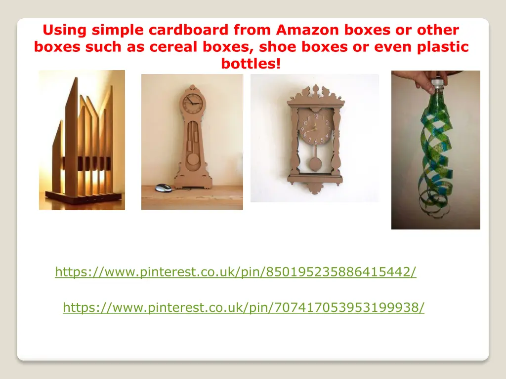 using simple cardboard from amazon boxes or other