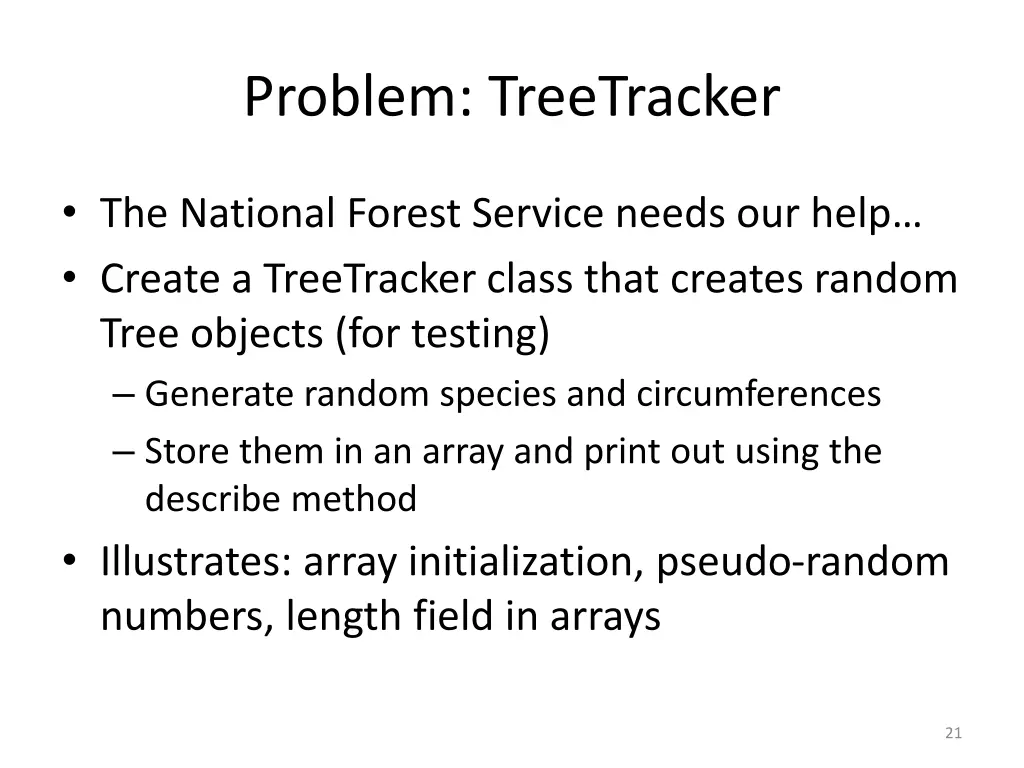 problem treetracker