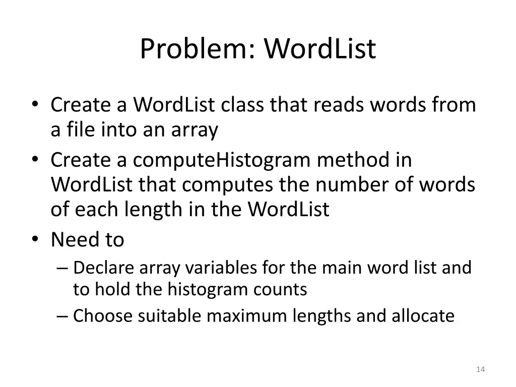 problem wordlist