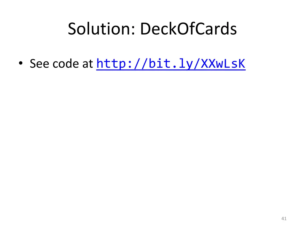 solution deckofcards