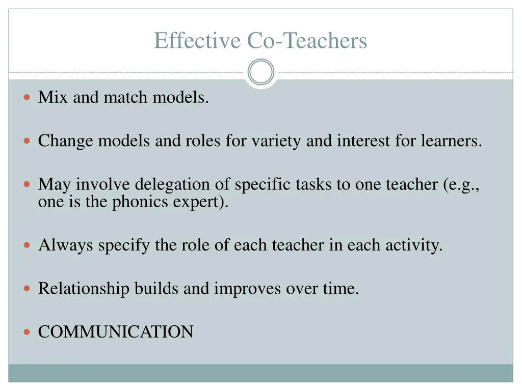 effective co teachers