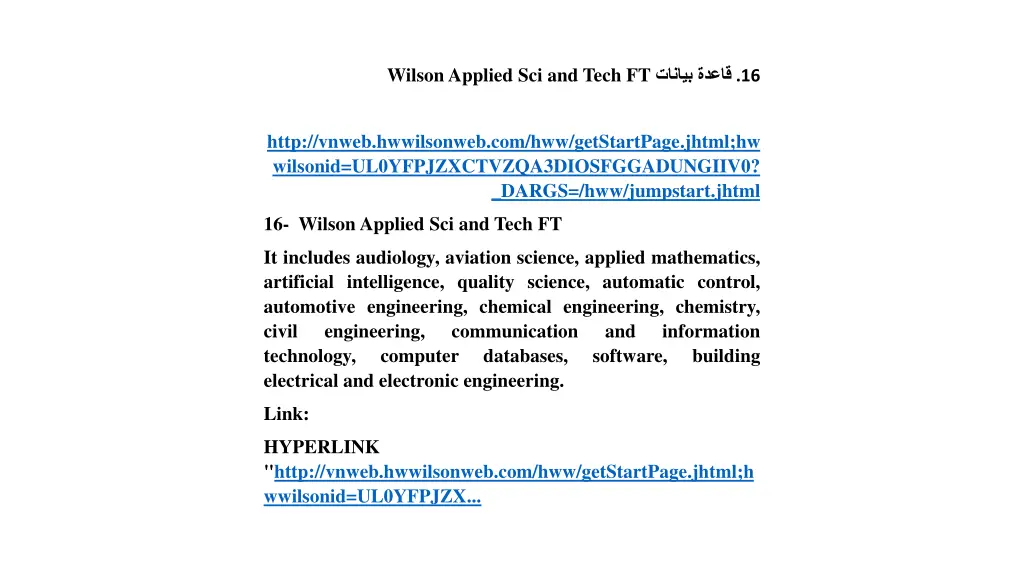 wilson applied sci and tech ft