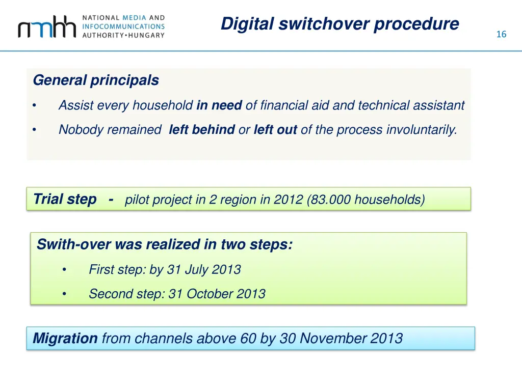 digital switchover procedure