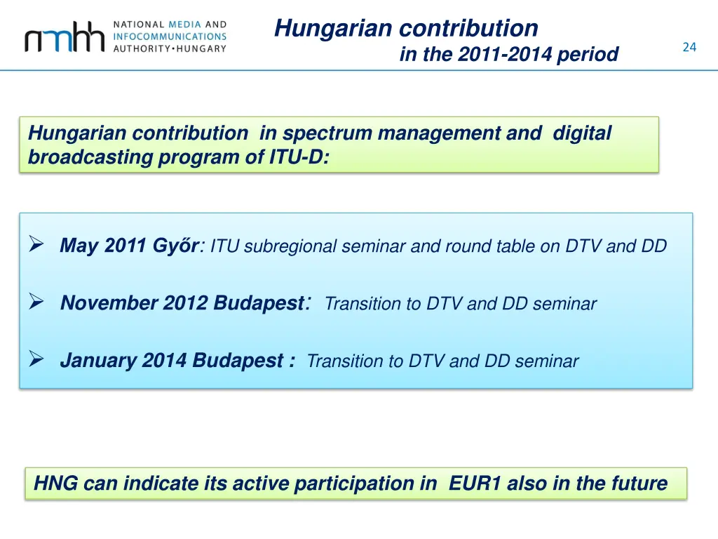 hungarian contribution in the 2011 2014 period