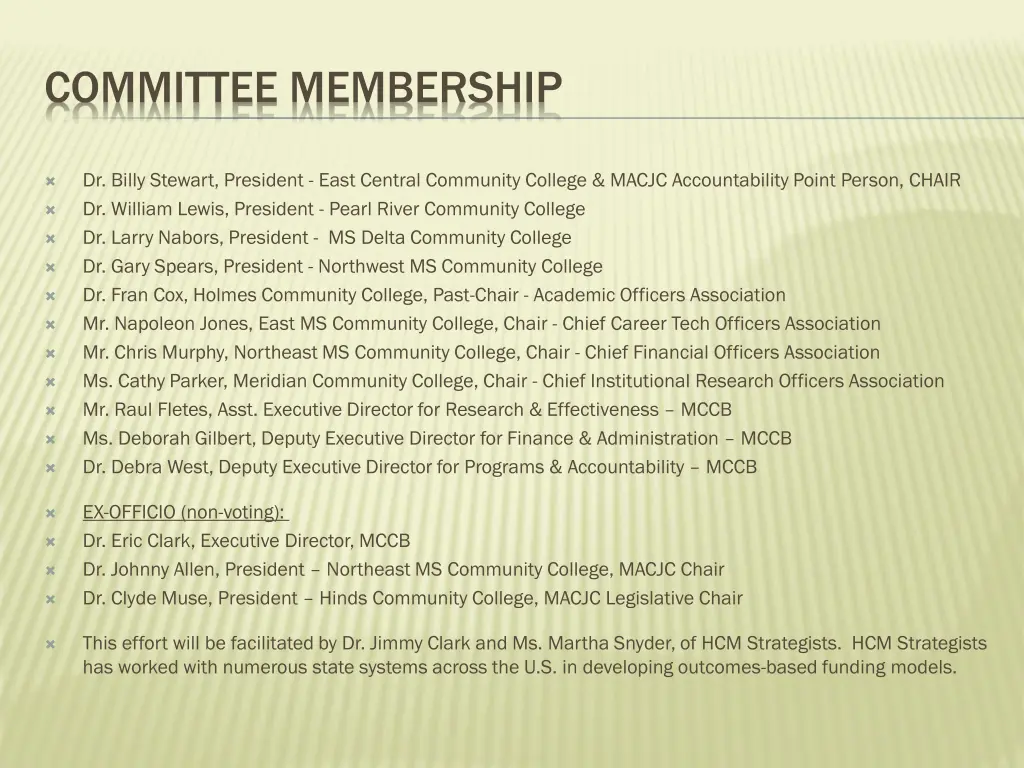 committee membership