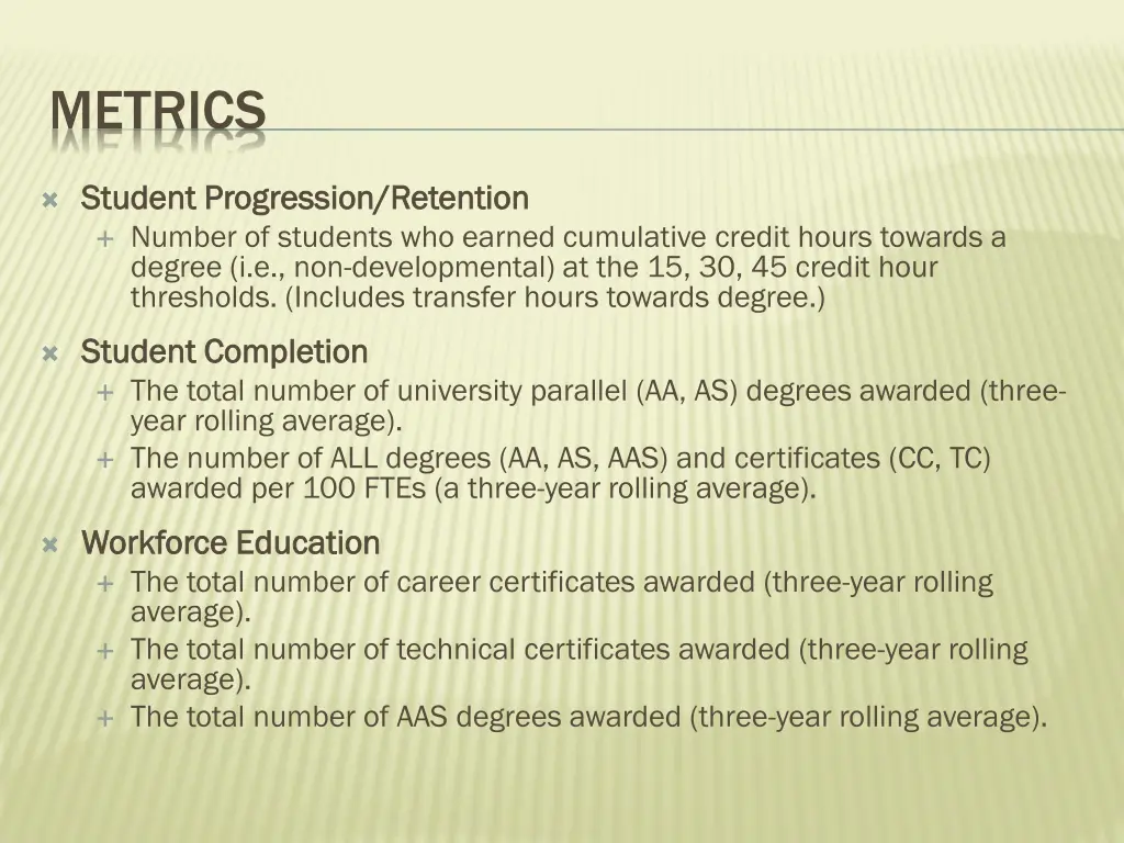 metrics