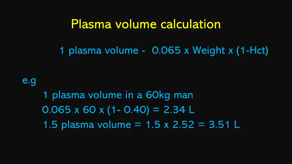 plasma volume calculation