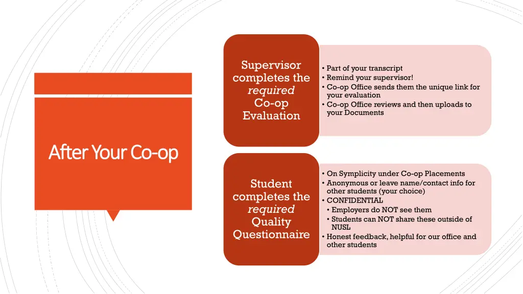 supervisor completes the required co op evaluation