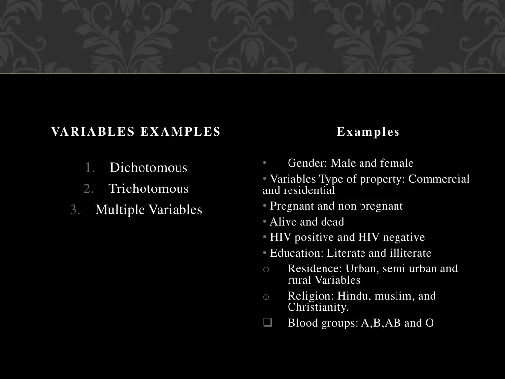 variables examples
