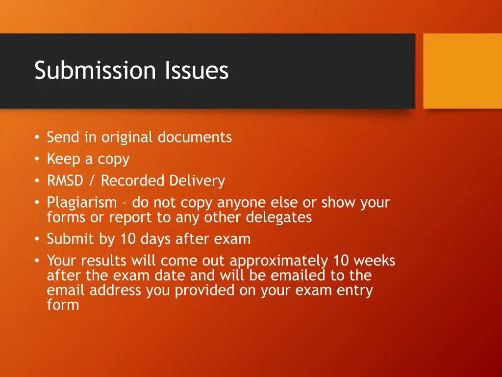 submission issues
