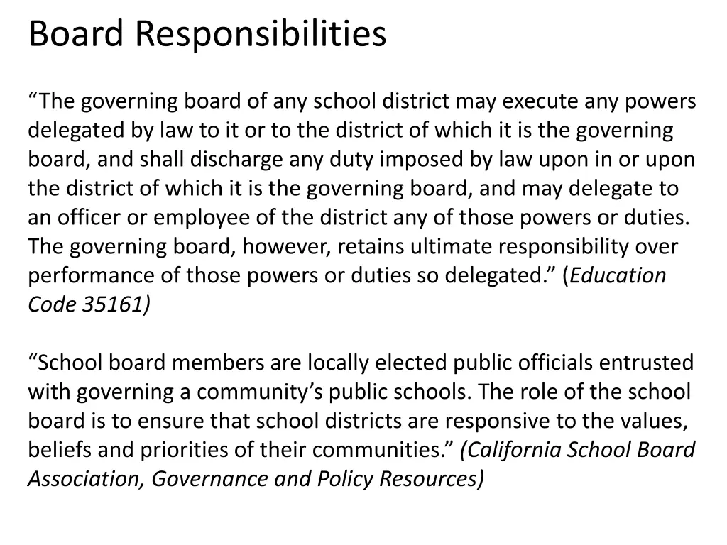 board responsibilities