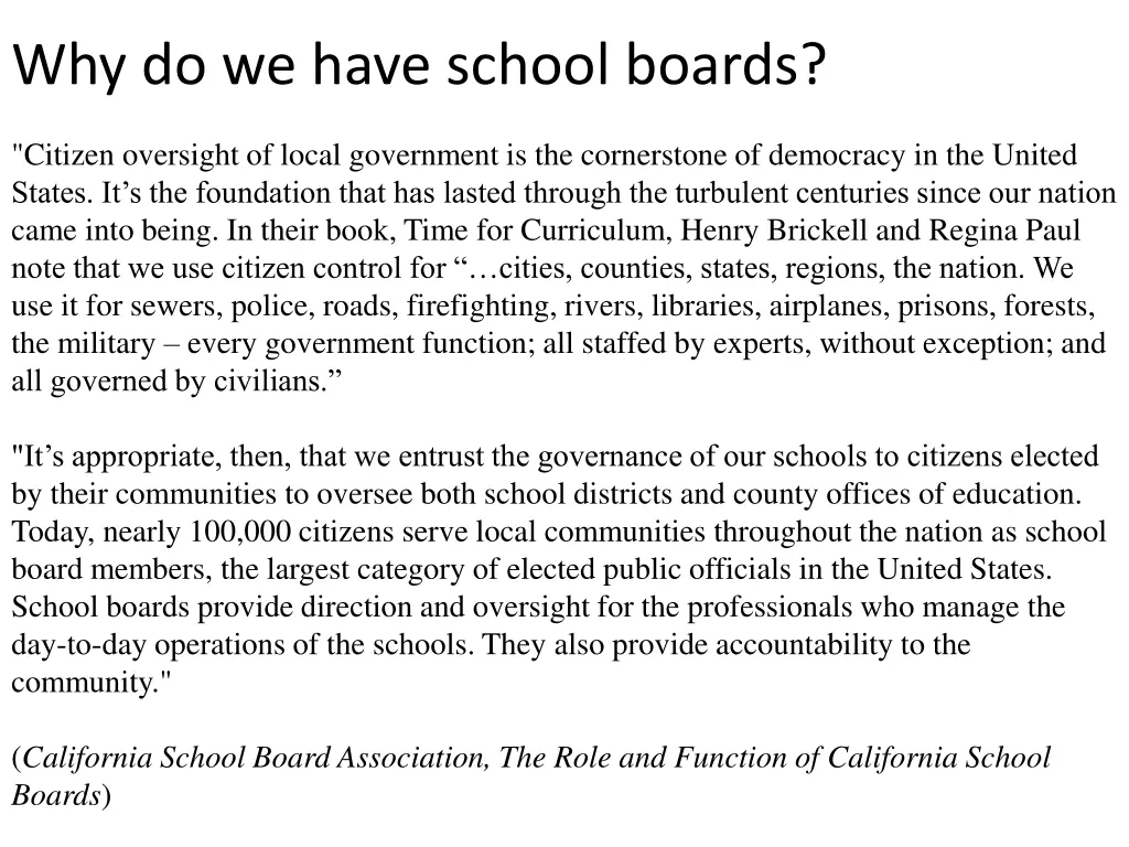 why do we have school boards