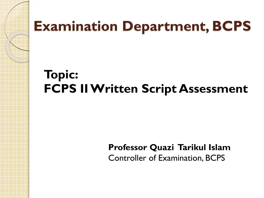 examination department bcps