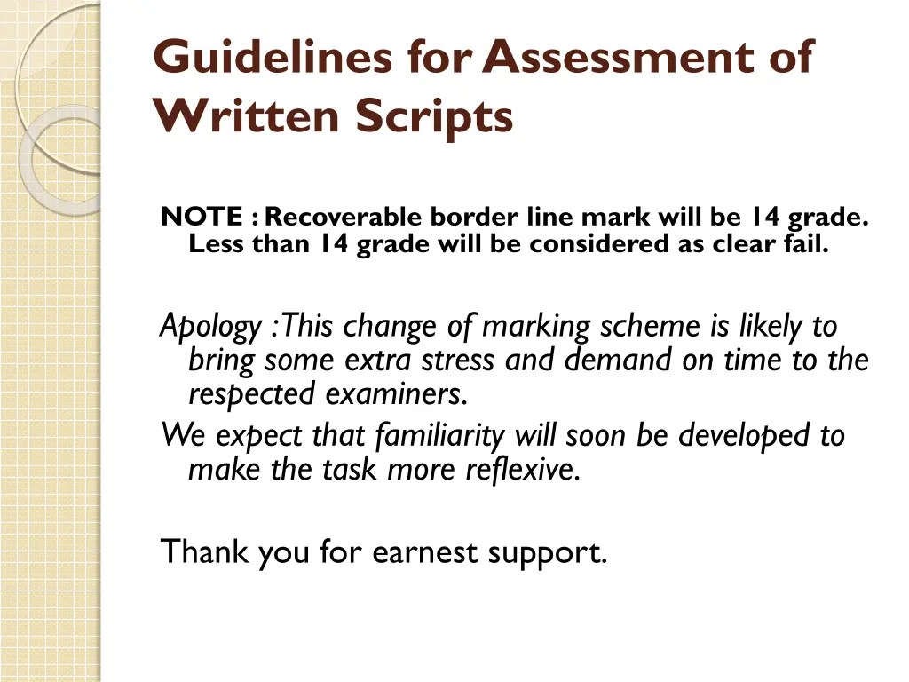 guidelines for assessment of written scripts 1
