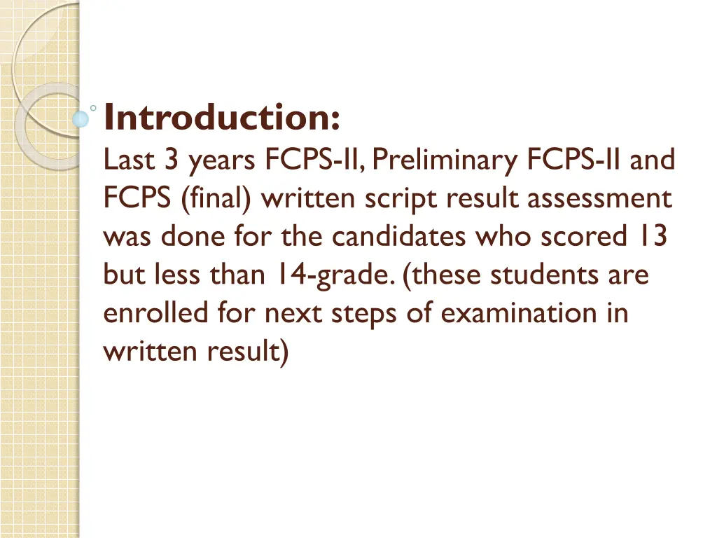 introduction last 3 years fcps ii preliminary