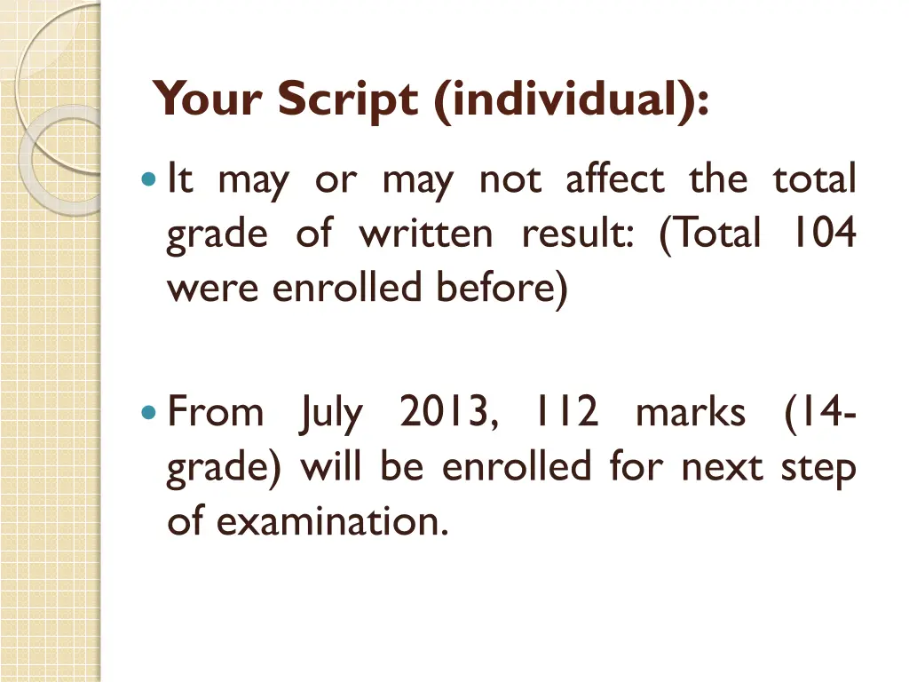 your script individual