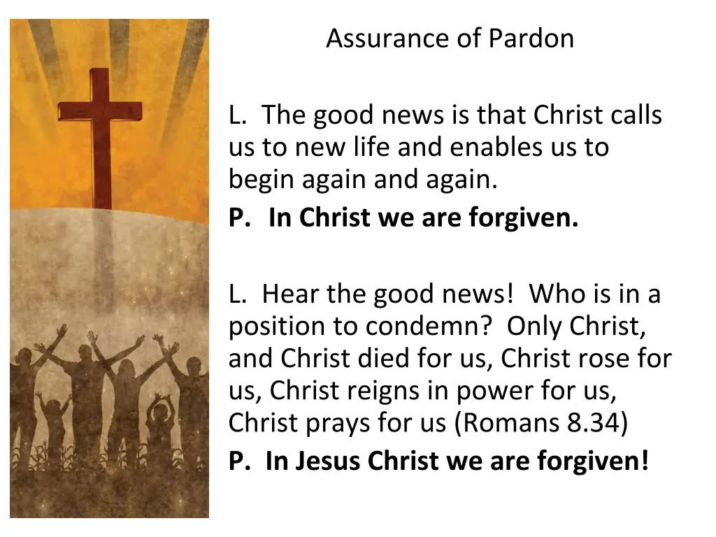 assurance of pardon