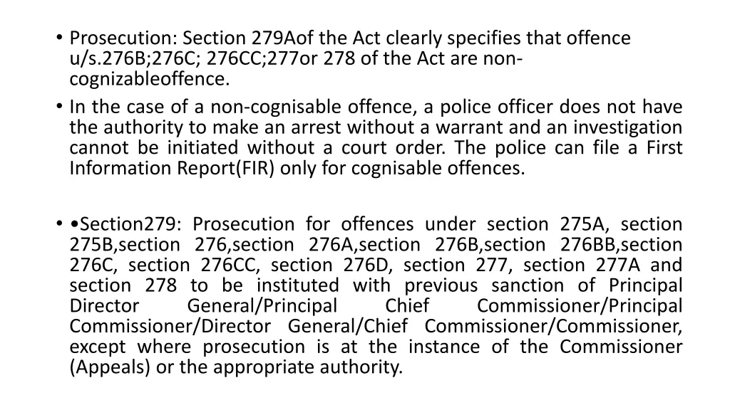 prosecution section 279aof the act clearly