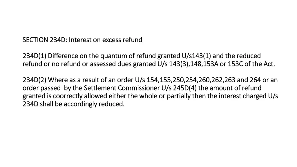 section 234d interest on excess refund section