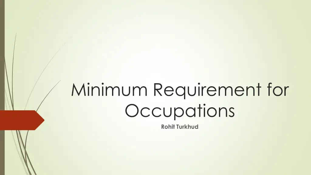 minimum requirement for occupations rohit turkhud