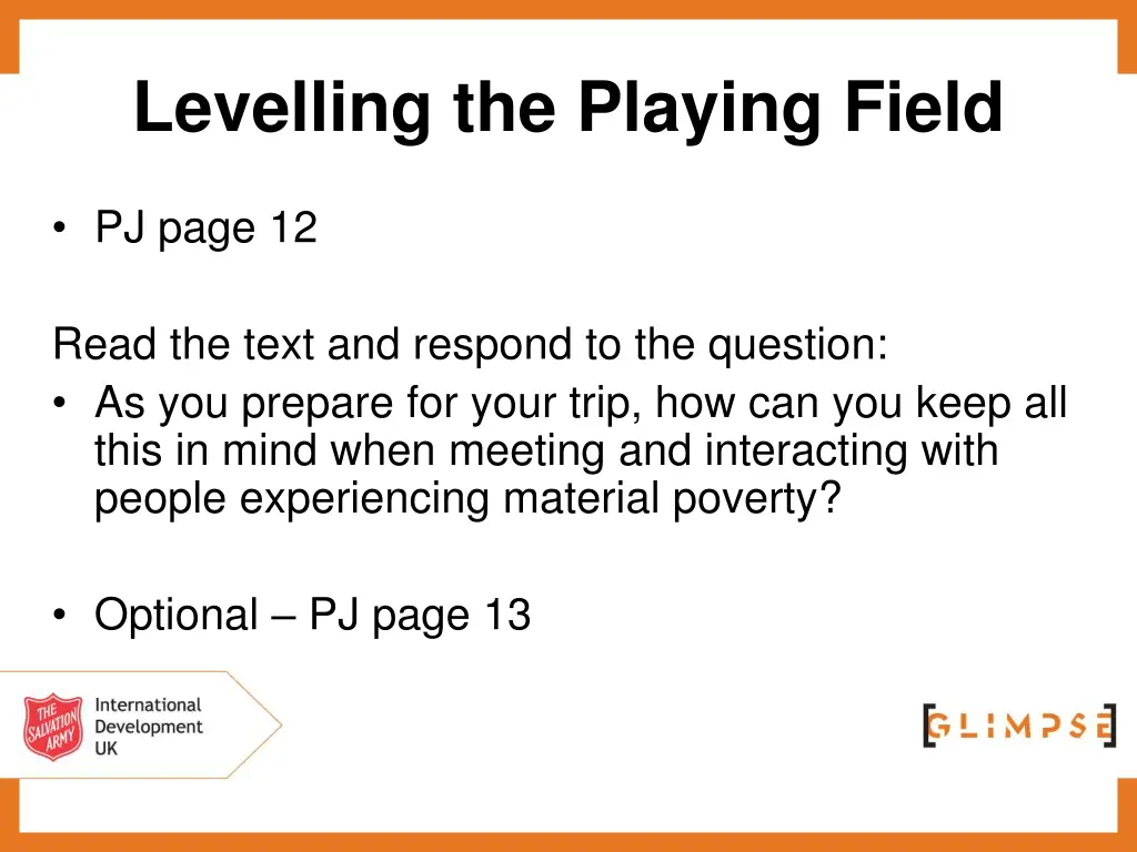 levelling the playing field
