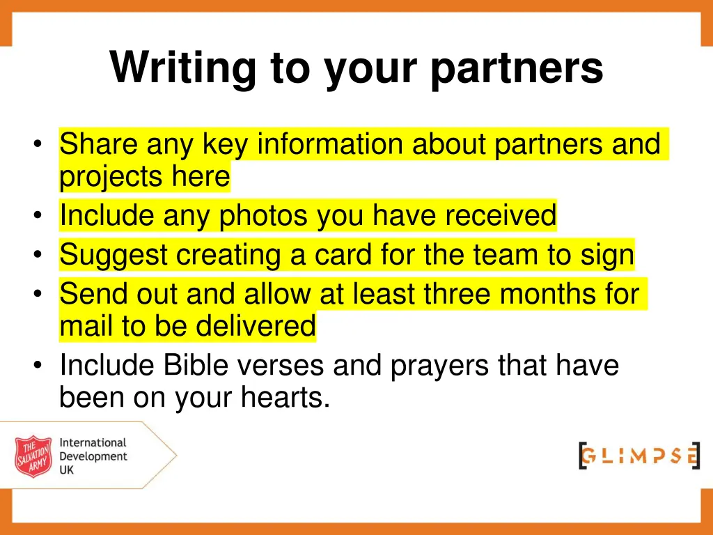writing to your partners