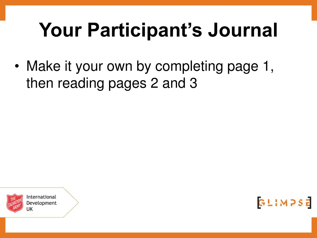 your participant s journal