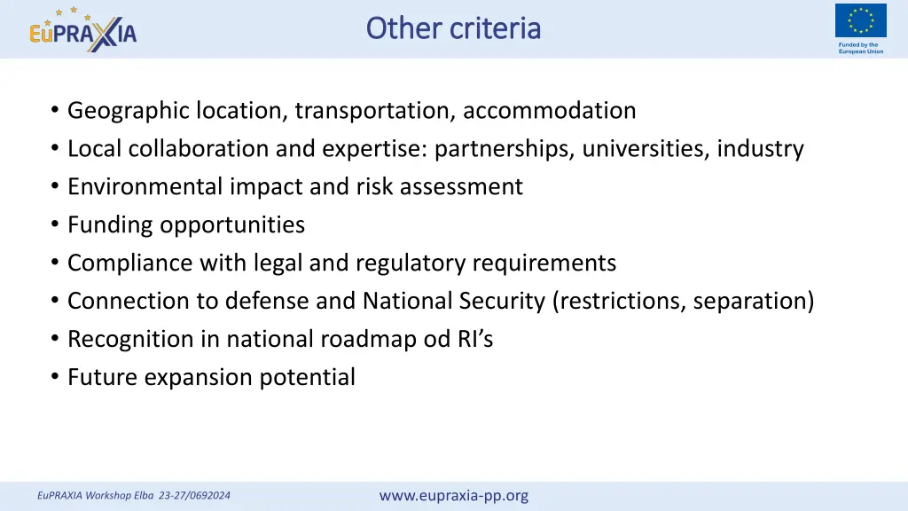 other criteria other criteria