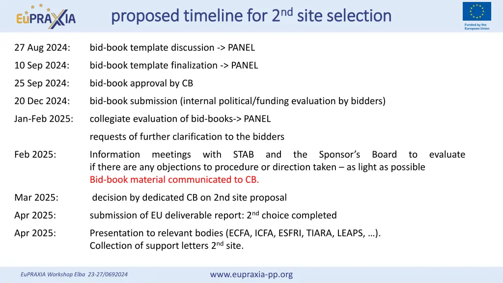 proposed timeline for 2 proposed timeline for 2 nd