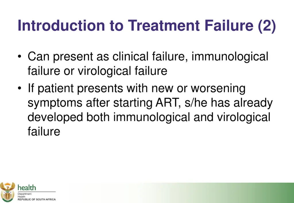introduction to treatment failure 2