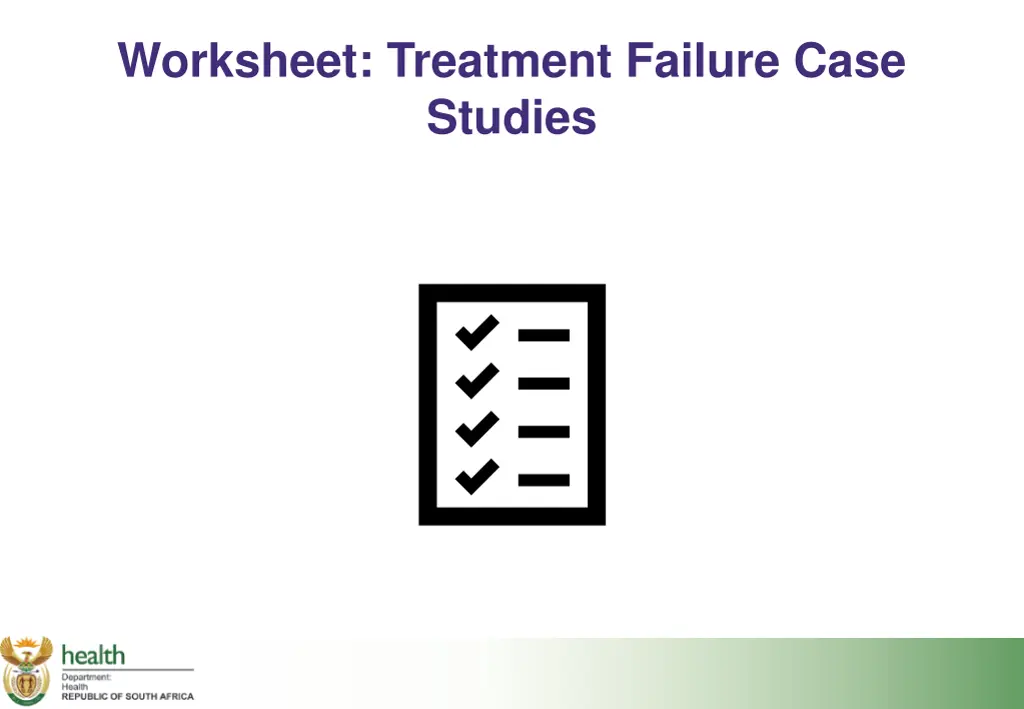 worksheet treatment failure case studies