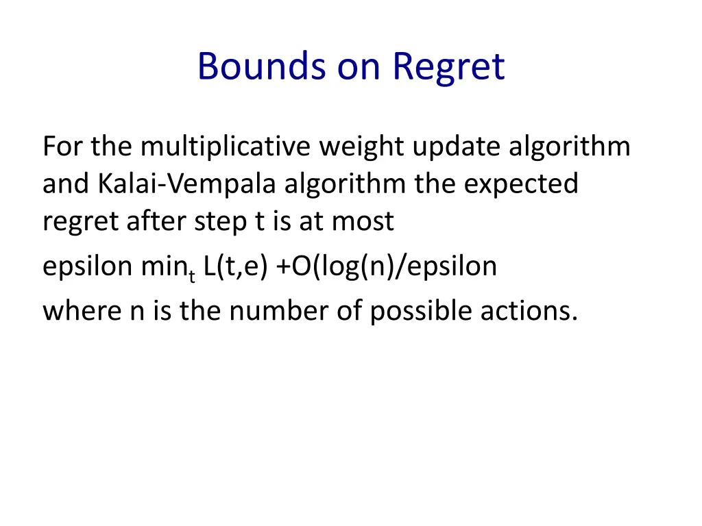 bounds on regret