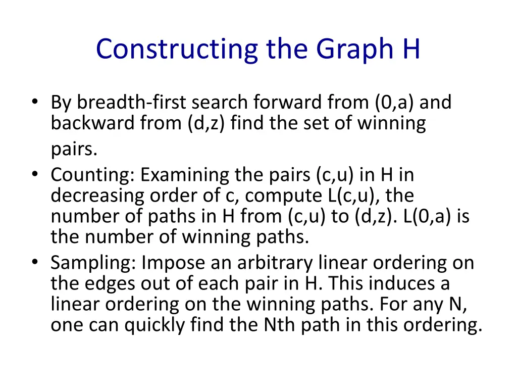 constructing the graph h