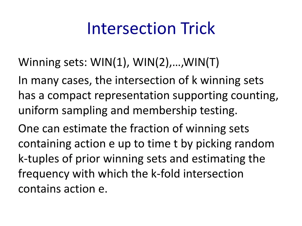intersection trick