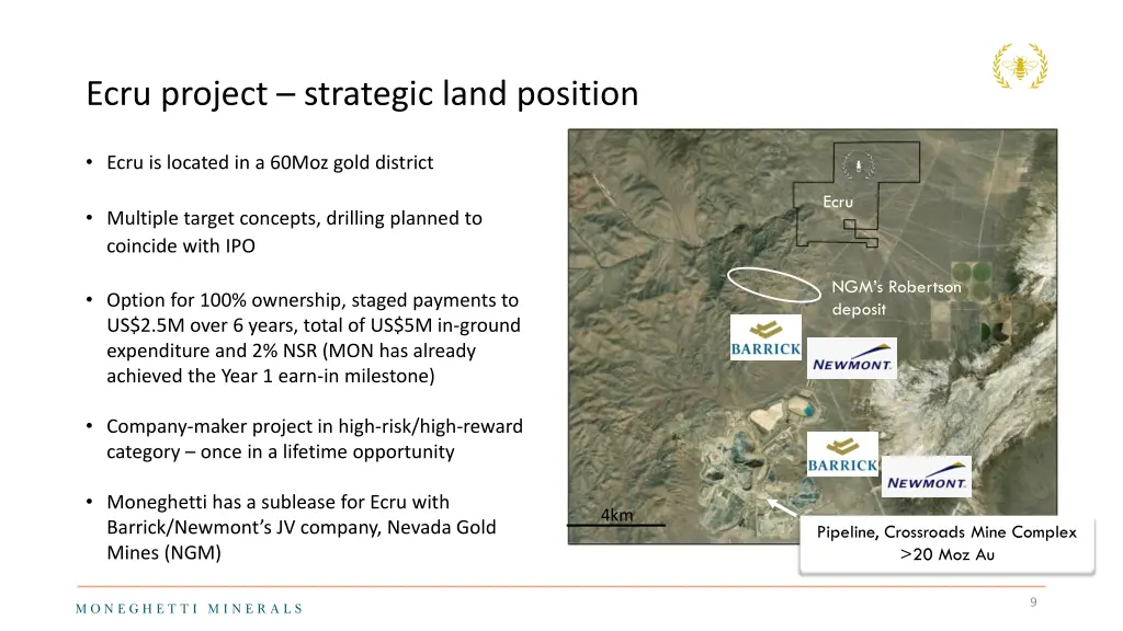 ecru project strategic land position