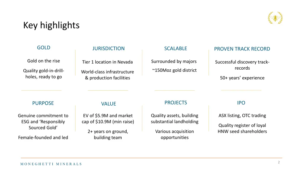 key highlights